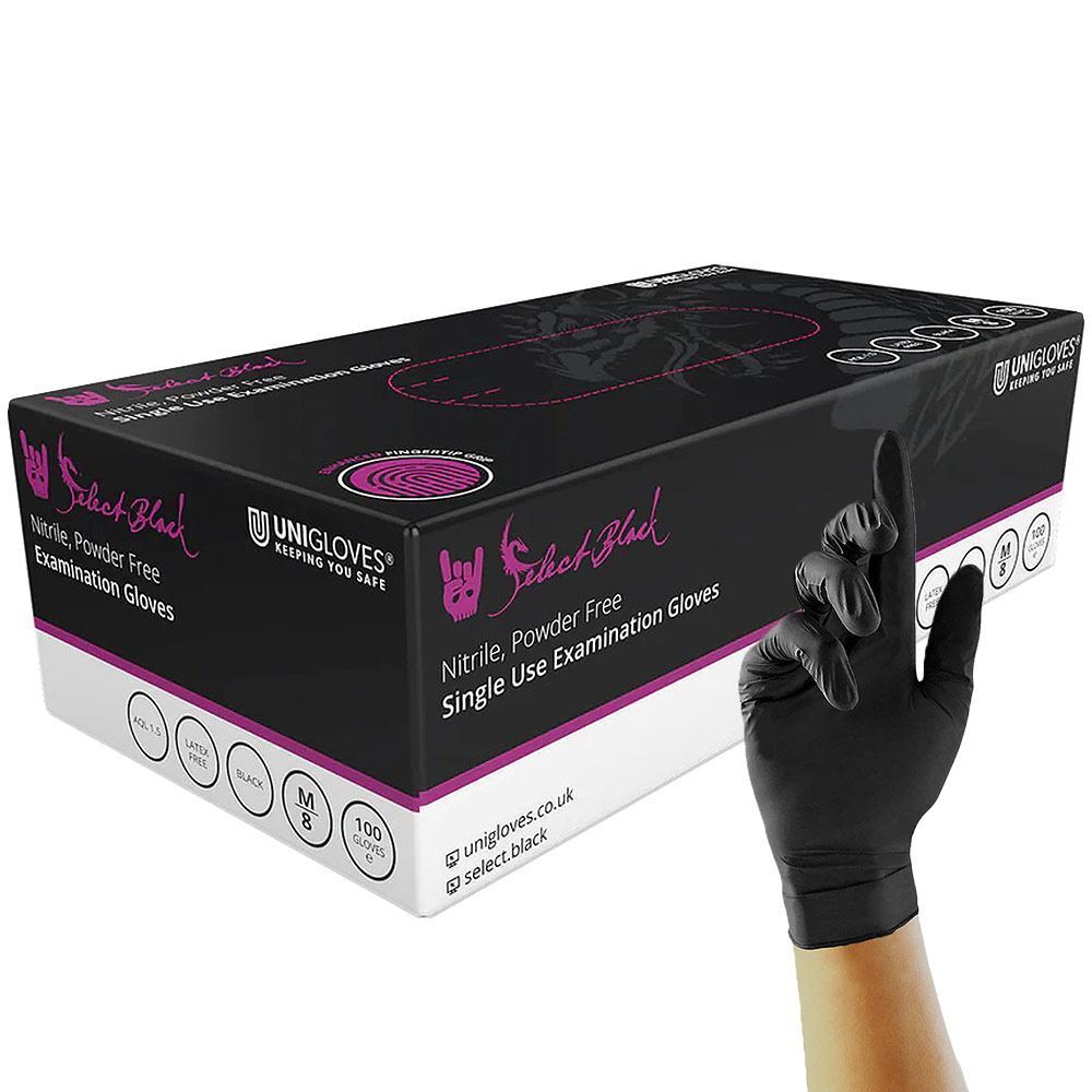 Powder-Free Black Nitrile Tattoo Gloves