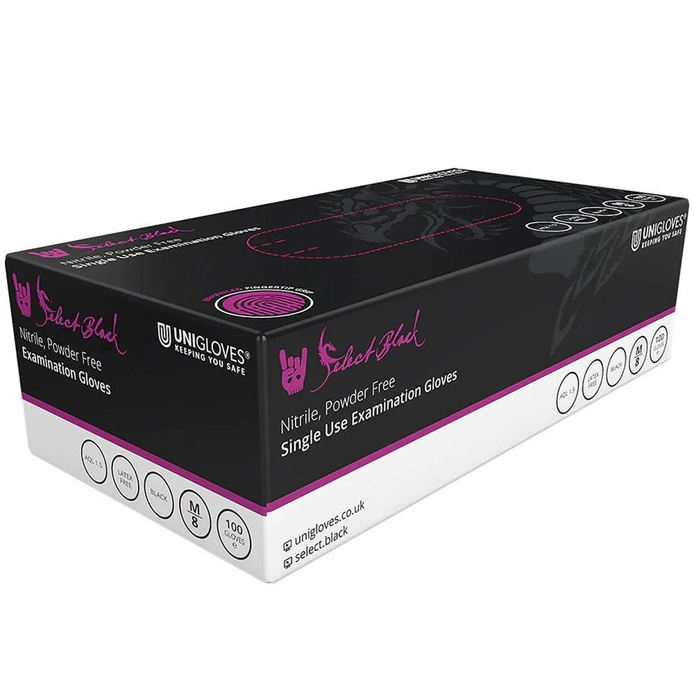 Powder-Free Black Nitrile Tattoo Gloves