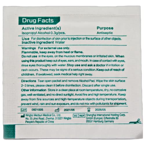 100 Individually Wrapped 70% Isopropyl Wipes