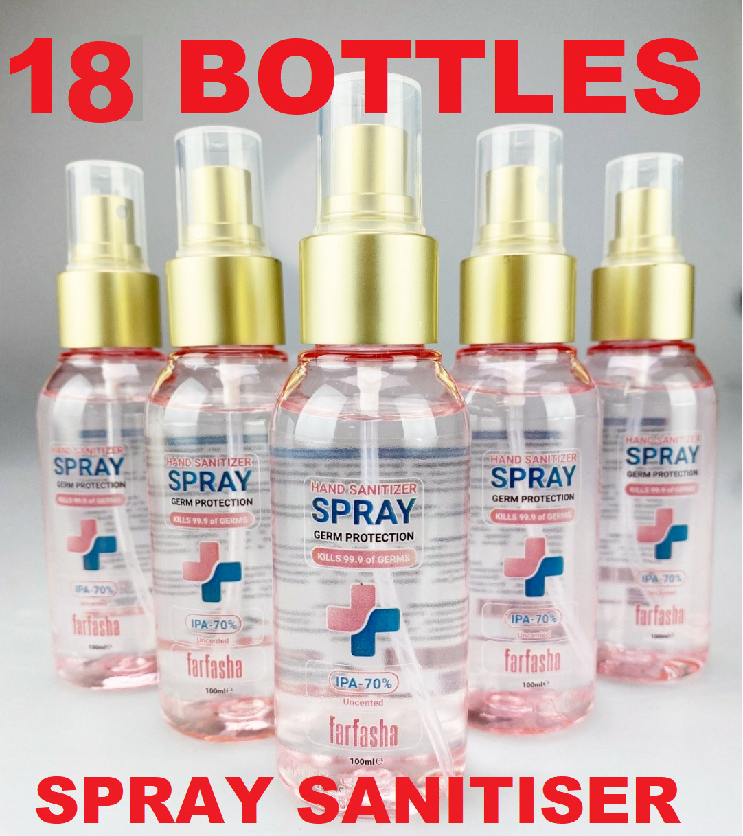 100ml 70% Alcohol Hand Sanitiser Spray (18x)