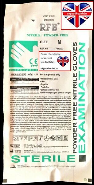 Medium Sterile Nitrile Exam Gloves - CE Certified