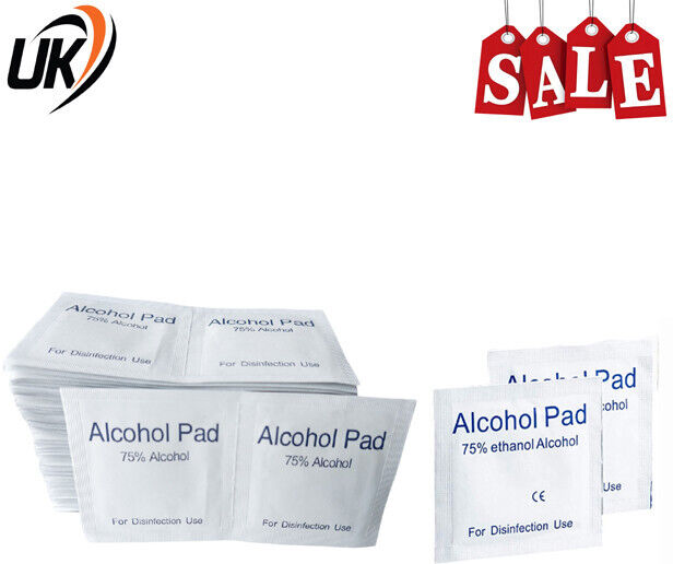 100x 75% Alcohol Wipes for Medical/Tattoo/Nail Use