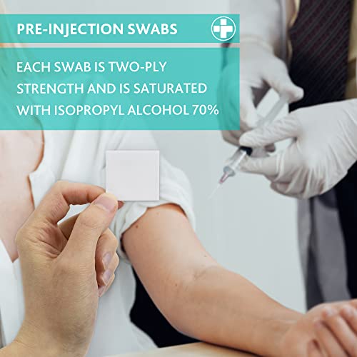 70% Isopropyl Alcohol Pre-Injection Skin Wipes - 100 Pack