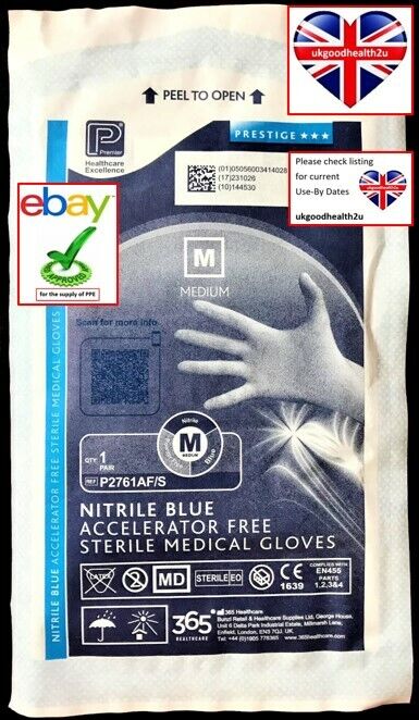 Blue Nitrile Exam Gloves - Medium Size