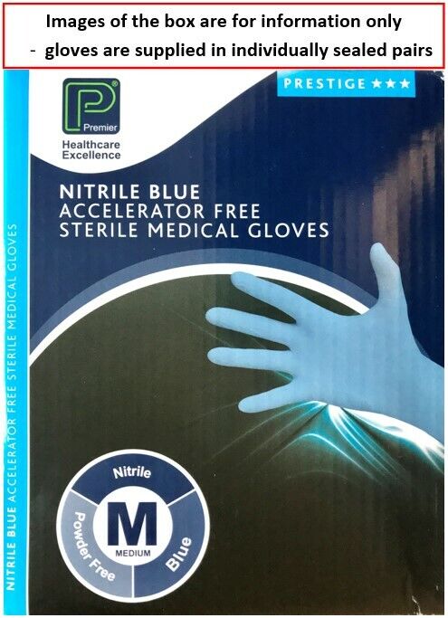 Blue Nitrile Exam Gloves - Medium Size