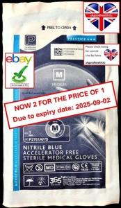 Blue Nitrile Exam Gloves - Medium Size