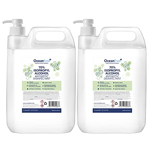 2-Pack 5L IPA Disinfectant with Pump - 99% Germ Killer