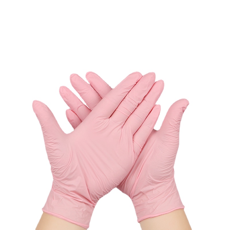 Pink Nitrile Gloves 100-Pack - Food, Cleaning, Beauty