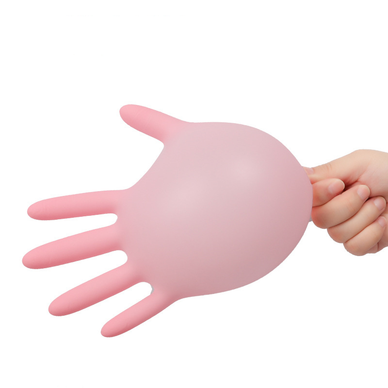 Pink Nitrile Gloves 100-Pack - Food, Cleaning, Beauty