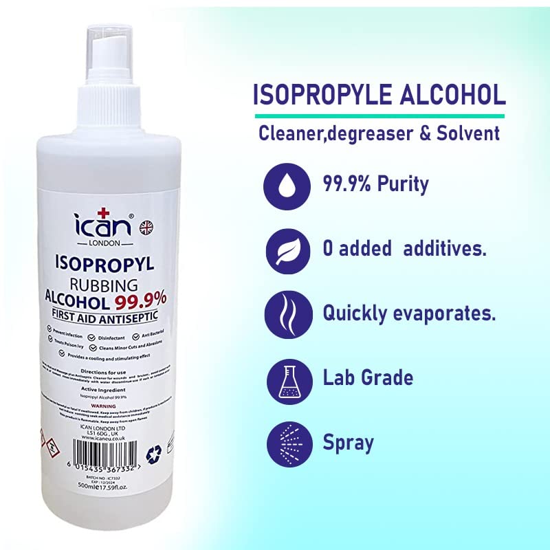 99.9% Isopropyl Rubbing Alcohol 500ml Spray