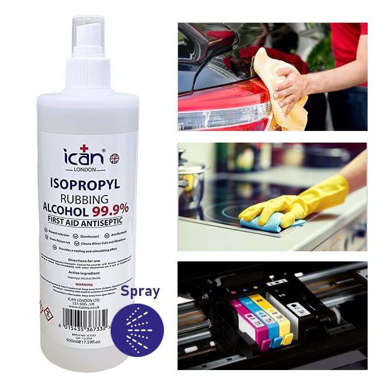 99.9% Isopropyl Rubbing Alcohol 500ml Spray