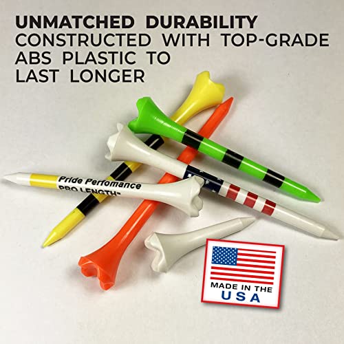 Pride Professional Plastic Golf Tees – 50 Pack