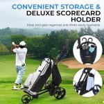 SereneLife 3-Wheel Electric Golf Push Cart