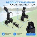 SereneLife 3-Wheel Electric Golf Push Cart