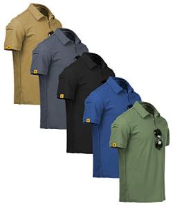 ZITY 5 Pack Men's Moisture-Wicking Golf Polos