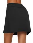 Ekouaer Women's Golf Skort with Shorts - Black