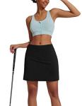 Ekouaer Women's Golf Skort with Shorts - Black