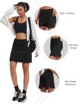 Ekouaer Women's Golf Skort with Shorts - Black