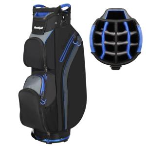 Lightweight 15-Way Organizer Golf Cart Bag with Cooler