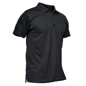 Men's Black Golf Polo Shirt - Short Sleeve