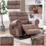 CANMOV Large Massage Lift Recliner Chair for Seniors