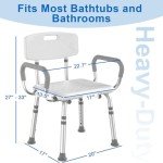 HOMLAND Heavy Duty Shower Chair with Arms