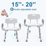 HOMLAND Heavy Duty Shower Chair with Arms
