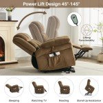Electric Power Lift Chair with Massage & Heat
