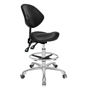 Ergonomic Rolling Saddle Stool with Adjustable Height