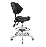 Ergonomic Rolling Saddle Stool with Adjustable Height
