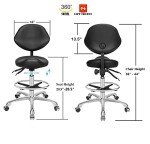 Ergonomic Rolling Saddle Stool with Adjustable Height