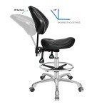 Ergonomic Rolling Saddle Stool with Adjustable Height