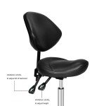Ergonomic Rolling Saddle Stool with Adjustable Height