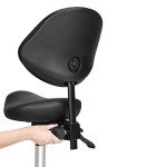 Ergonomic Rolling Saddle Stool with Adjustable Height