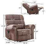Large Power Lift Recliner with Massage and Heat