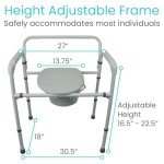 Vive Bariatric Folding Commode Chair with Bucket