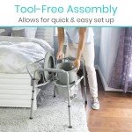 Vive Bariatric Folding Commode Chair with Bucket