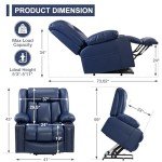 Kiertl Power Lift Recliner Chair with Massage - Blue