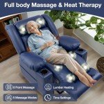 Kiertl Power Lift Recliner Chair with Massage - Blue