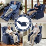 Kiertl Power Lift Recliner Chair with Massage - Blue