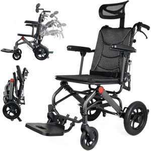 Lightweight Folding Travel Wheelchair for Seniors
