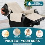 Waterproof Power Lift Recliner Cover in Ivory