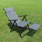 Ergo+ Foldable Patio Chair with Footrest - Gray