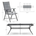 Purple Leaf Outdoor Dining Set with 8 Folding Chairs