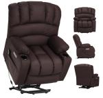 DURASPACE Electric Lift Massage Recliner Chair - Brown