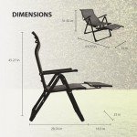 Ergo+ Foldable Patio Chair with Footrest - Gray