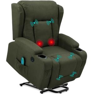 Modern Electric Power Lift Recliner Chair - Olive