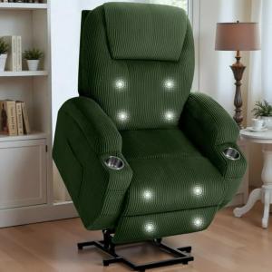 Electric Lift Recliner Chair with Massage and Cup Holders