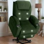 Electric Lift Recliner Chair with Massage and Cup Holders