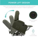 Modern Electric Power Lift Recliner Chair - Olive